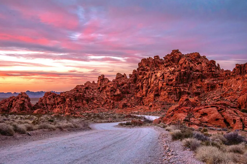 a dirt road in the middle of a desert — Las Vegas