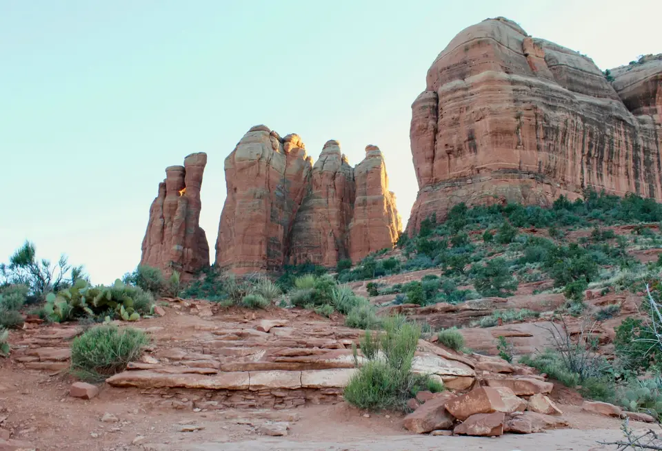 brown rock formation under white sky during daytime — Sedona
